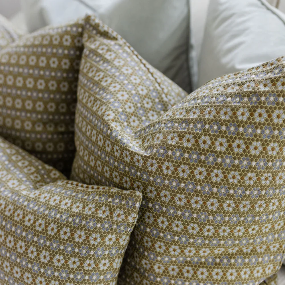 Close-up of Nectar in Savannah pillows