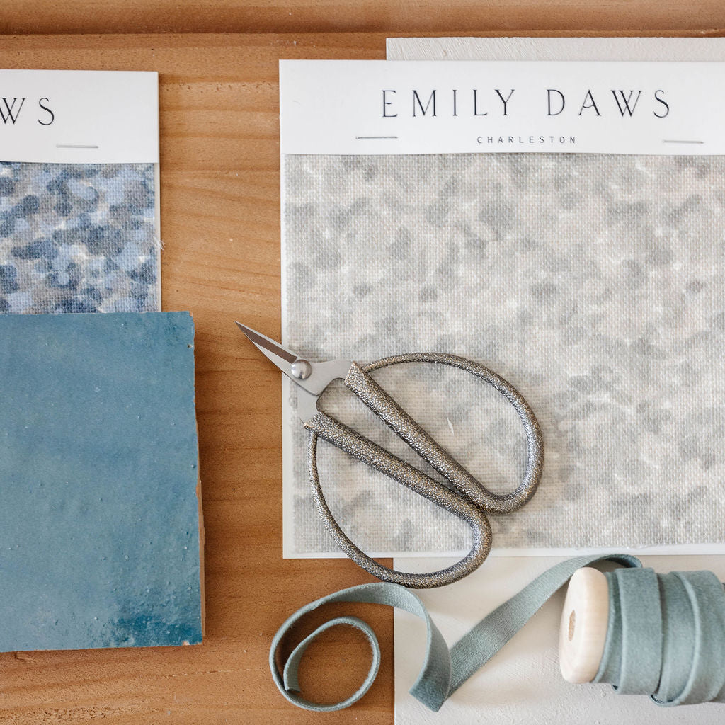Emily Daws swatch cards with scissors
